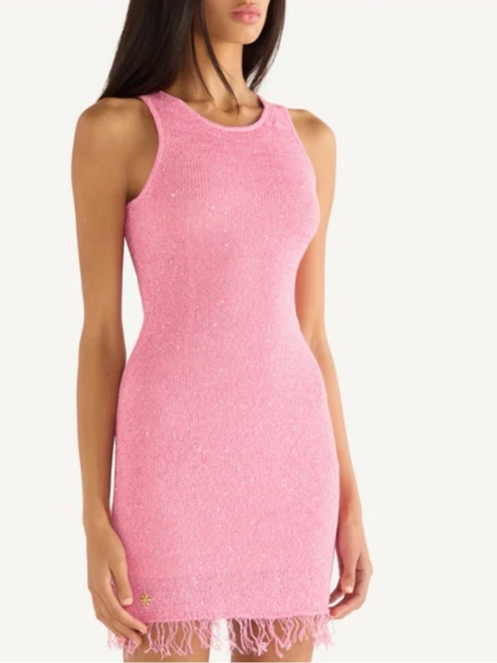 Asta Resort ~ Sequin Knit Mini Dress - Pink (S)